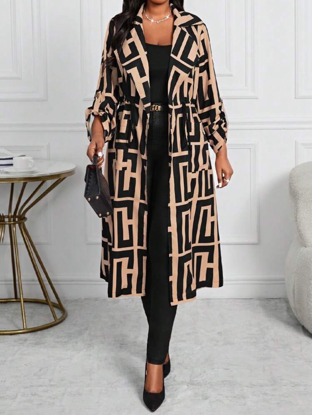 Multi-Print Print Long Length Cardigan, Plus Size 12 - 20