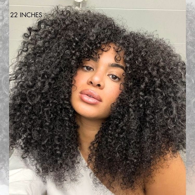 Wear and Go 180% Density Half Wig Messy Curly Human Hair