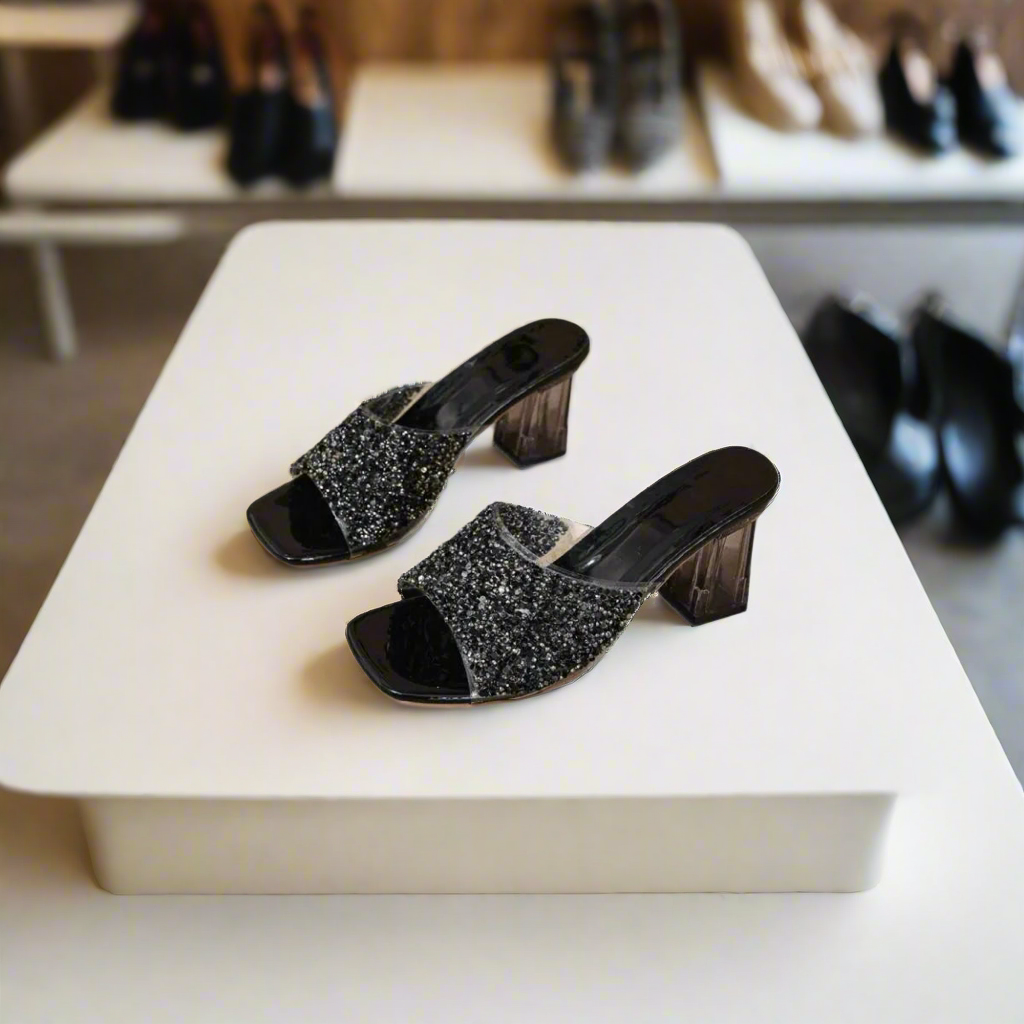 Open Toe Block Heels Sandals, Four Color Choices