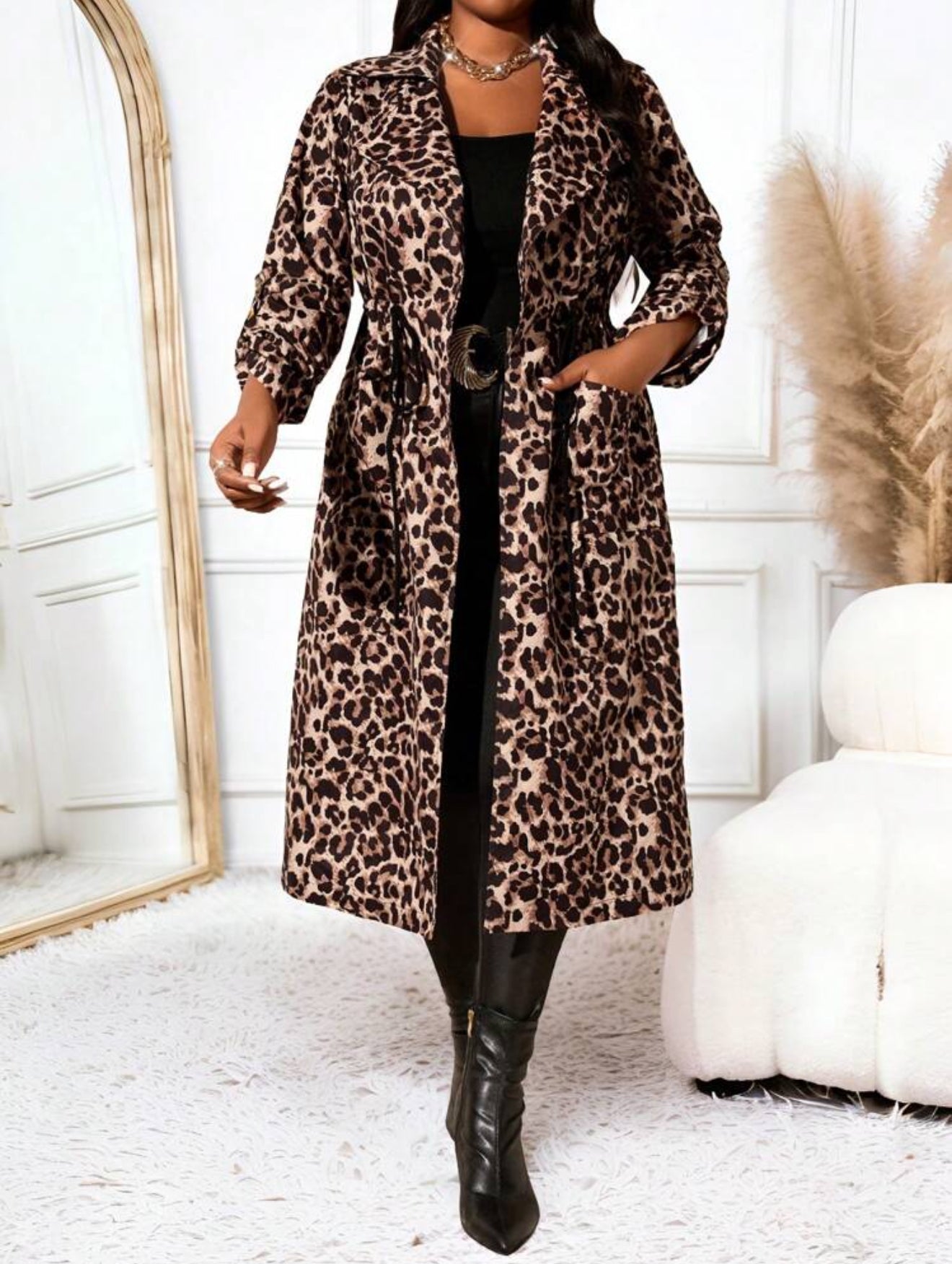 Animal Print Long Length Cardigan, Plus Size 12 - 20