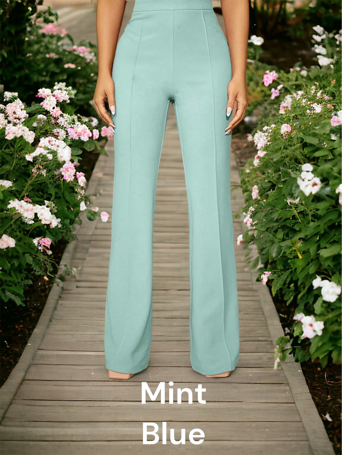 Solid Color Comfy Flare Leg Pants, US 2 - 10 (Seventeen Color Choices)