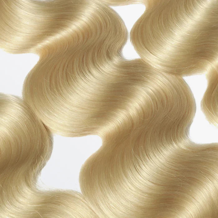 12-30 Inch #613 Lightest Blonde Body Wavy Colored Remy Hair - Human Hair Bundle