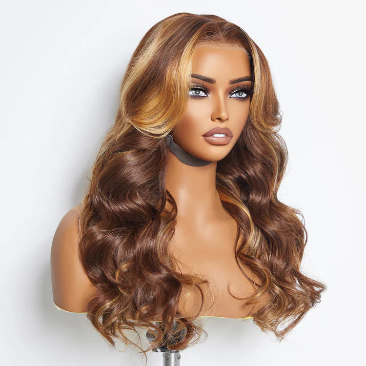 24 Inches 13"x4" Body Wavy Wear & Go Glueless #4/27 Lace Frontal Wig-100% Human Hair