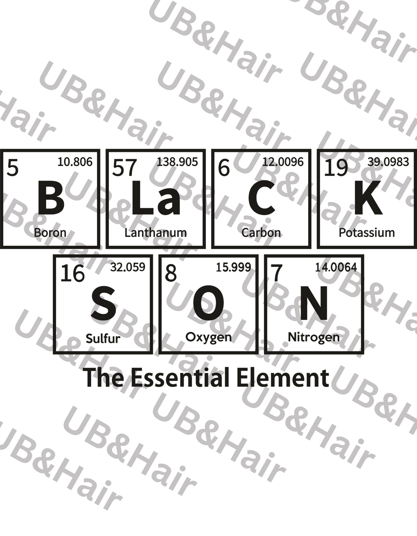 Black Son: The Essential Element - Periodic Table Digital File | Perfect for DIY Prints