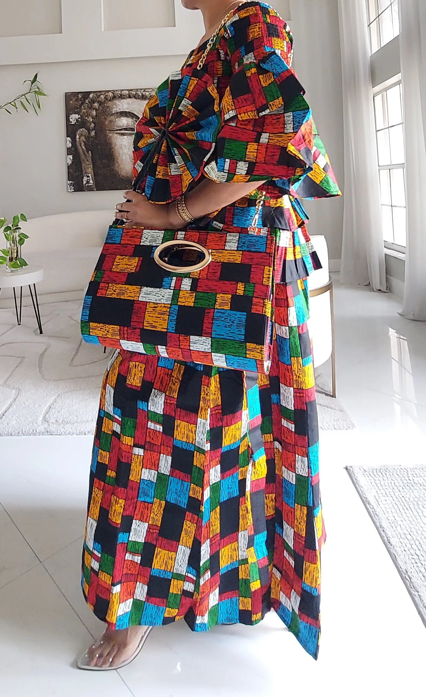 5-Piece African Ankara Pant Set Mosaic - 019-PS14G