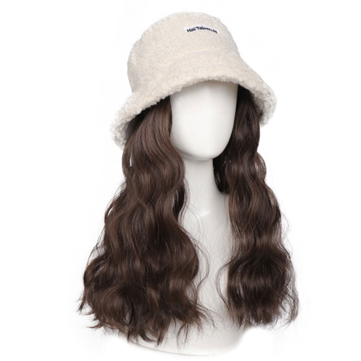 Lamb Plush Hat with long length wig attached
