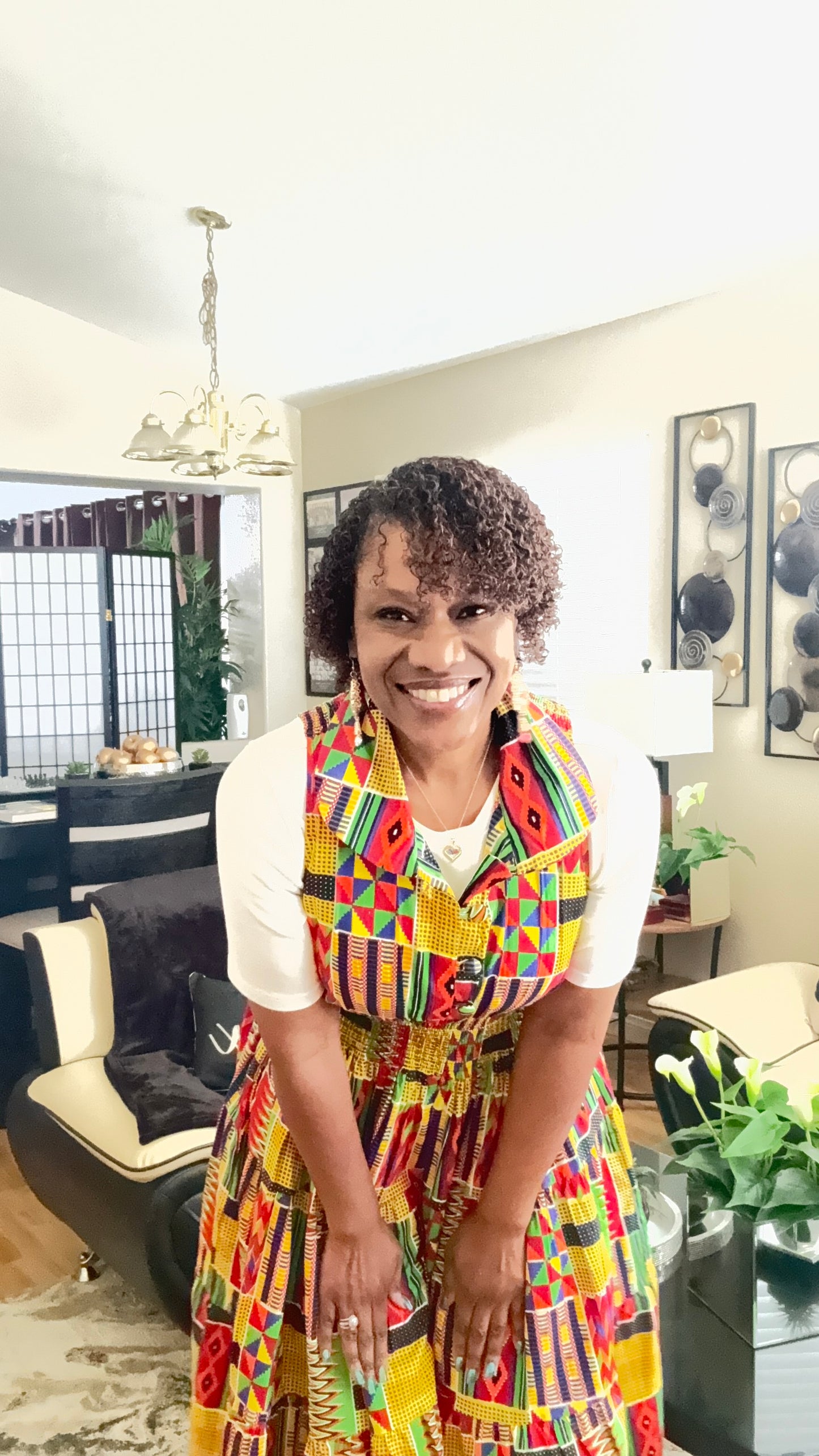 Middi Halter Smock Kente Dress (free size)