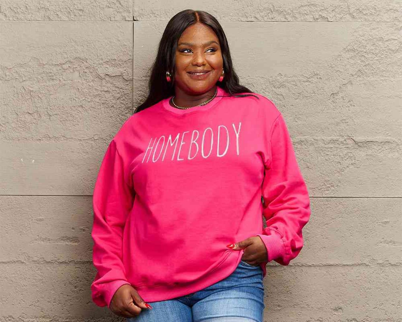 Simply Love Full Size HOMEBODY Graphic Sweatshirt