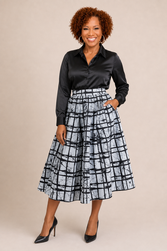 Ankara Midi Flare Skirt (1312 J)