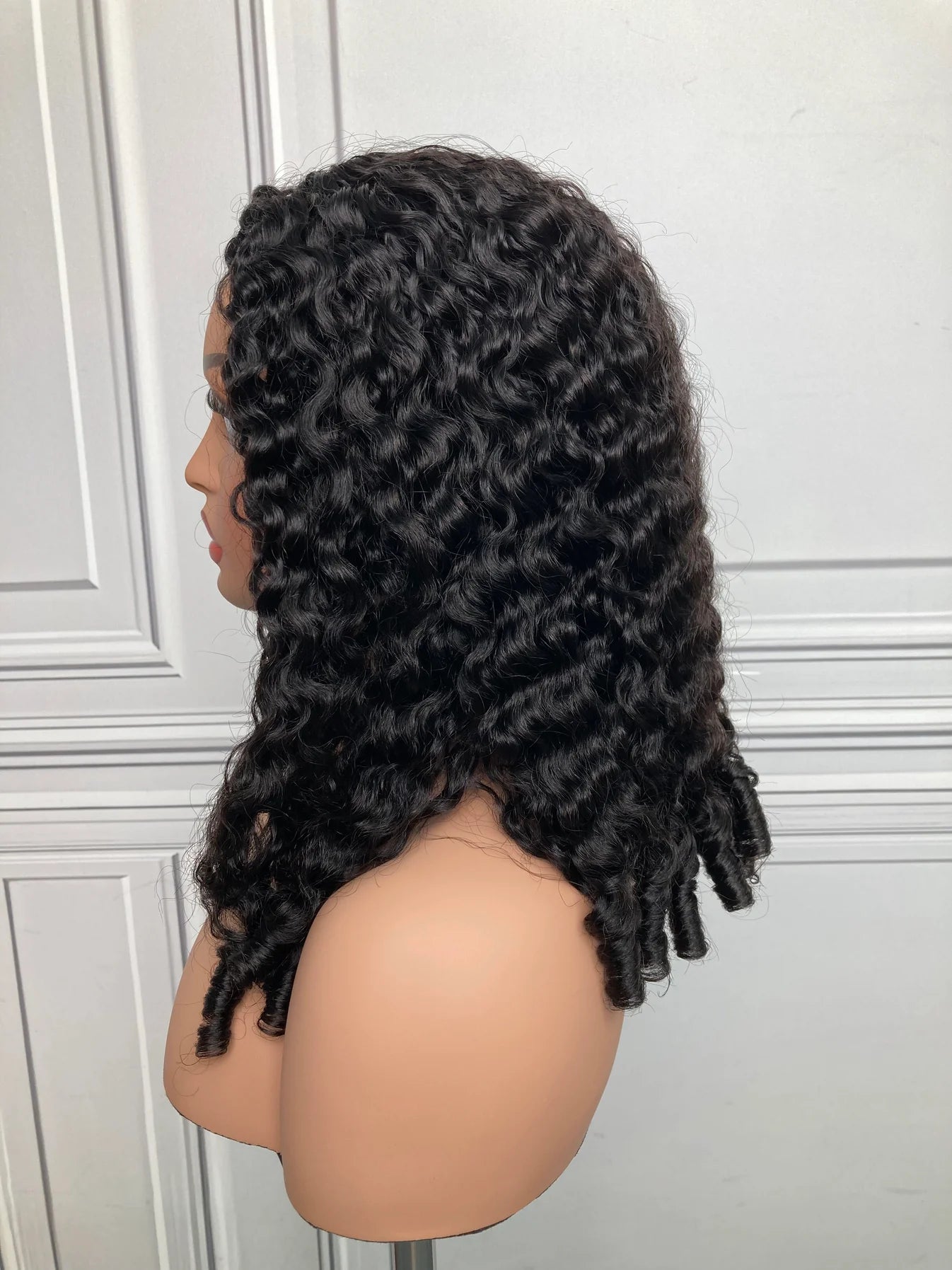 Wear and Go 180% Density Human Hair Half Wig Burmese Curly