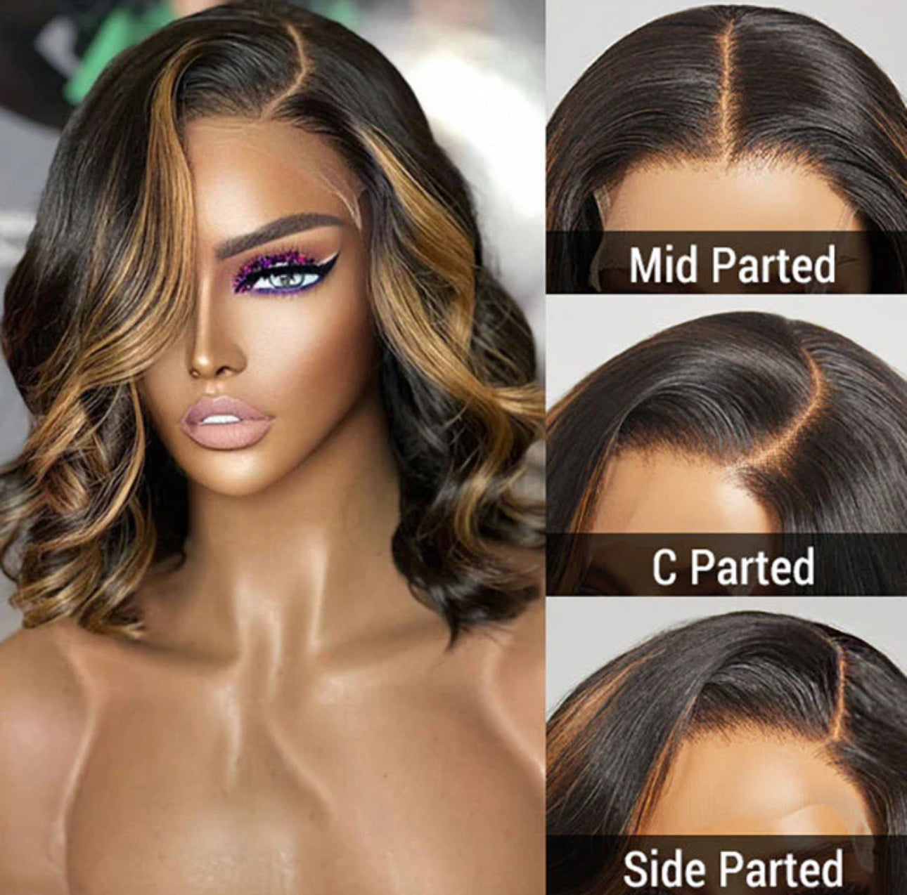 12 Inches Loose Wave Mix Blonde Color 5X5 HD Lace Closure Wig-100% Human Hair