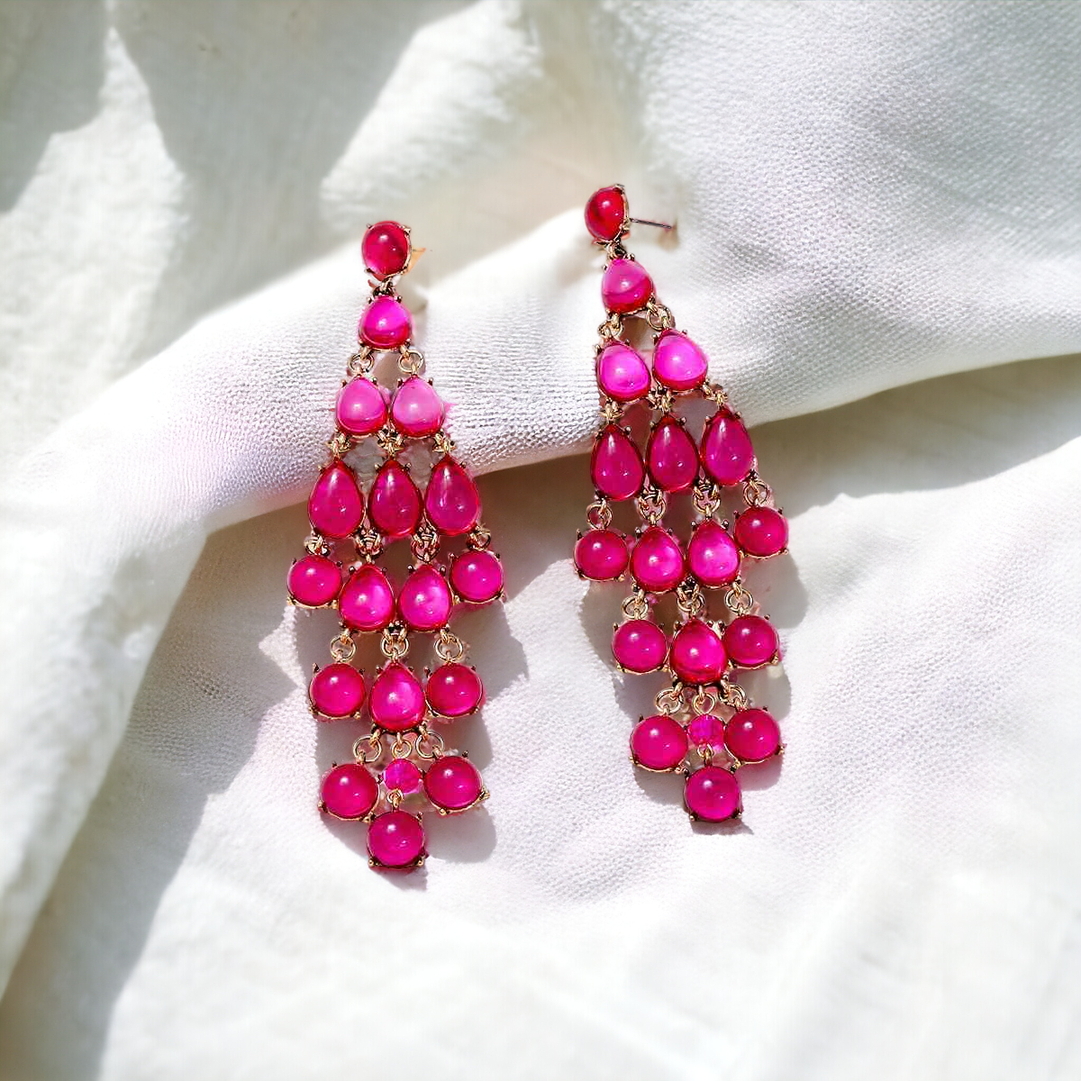 Alloy & Rhinestone Teardrop Earrings