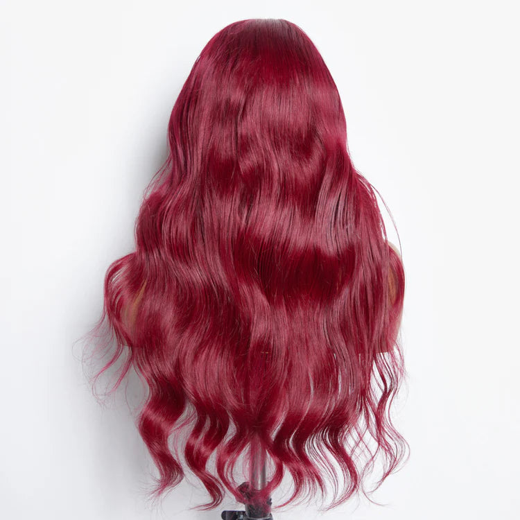 24 Inches 13"x4" Body Wavy Wear & Go Glueless #99j Lace Frontal Wig-100% Human Hair