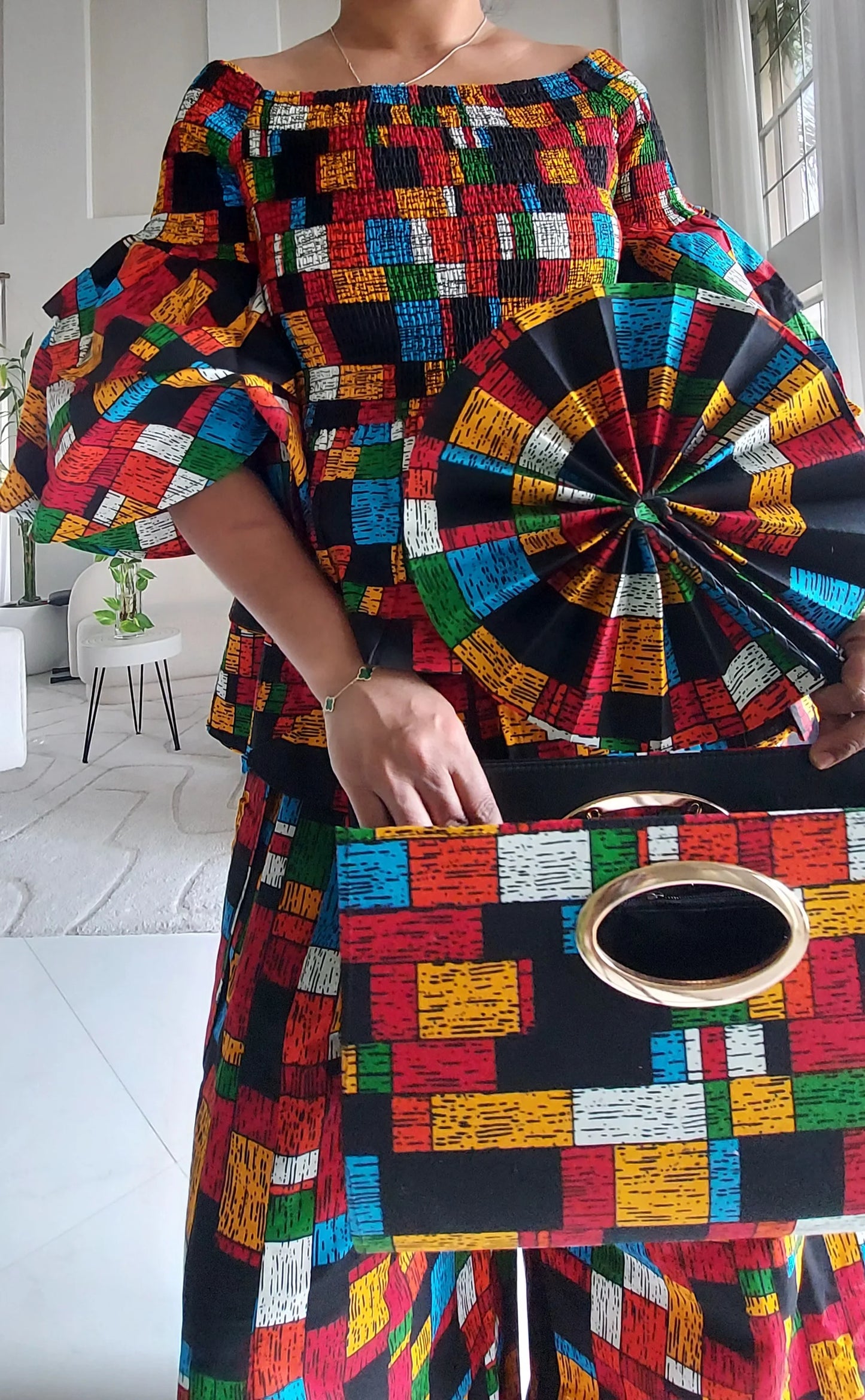 5-Piece African Ankara Pant Set Mosaic - 019-PS14G