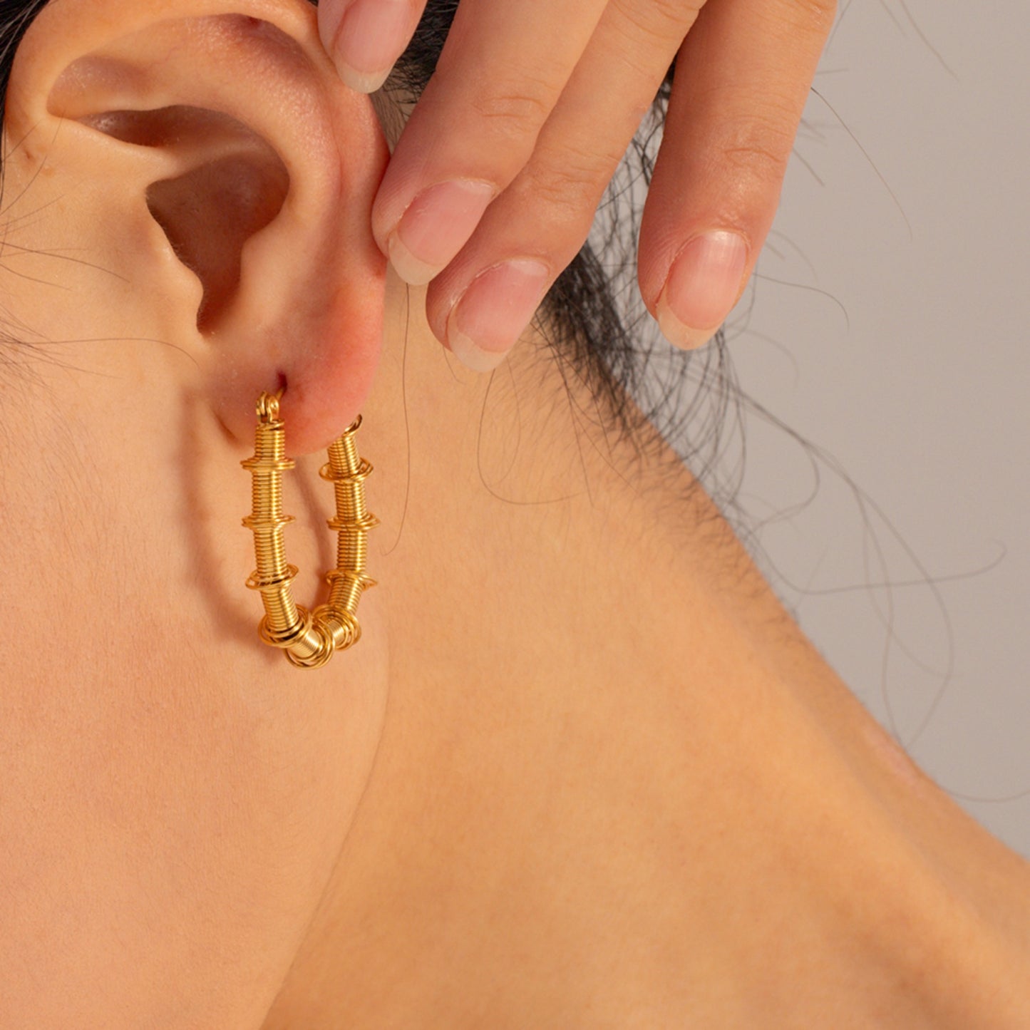 Gold-Plated Stainless Steel Hoop Earrings