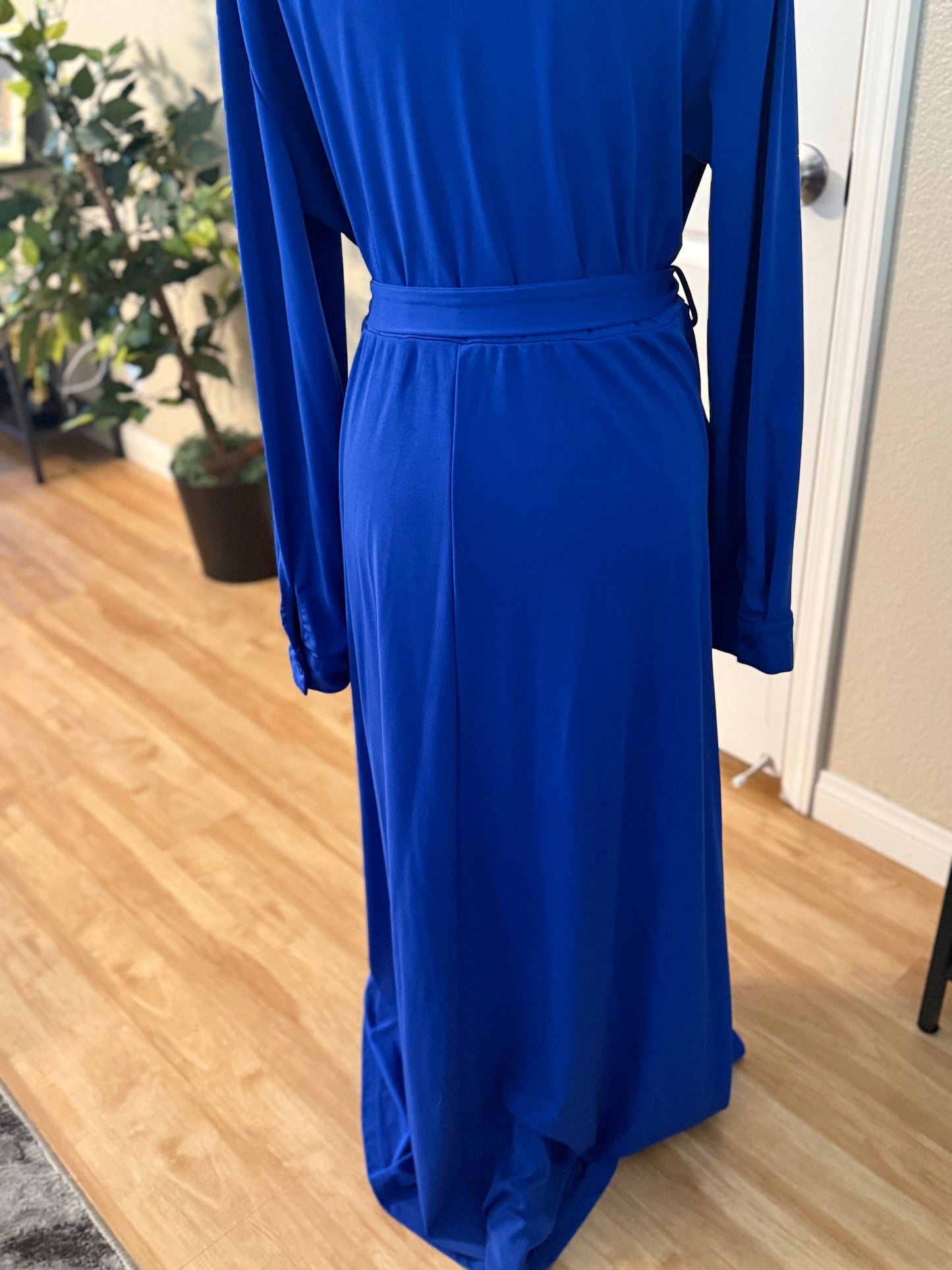 Plus Size Button Down Maxi Length Dress, 2XL