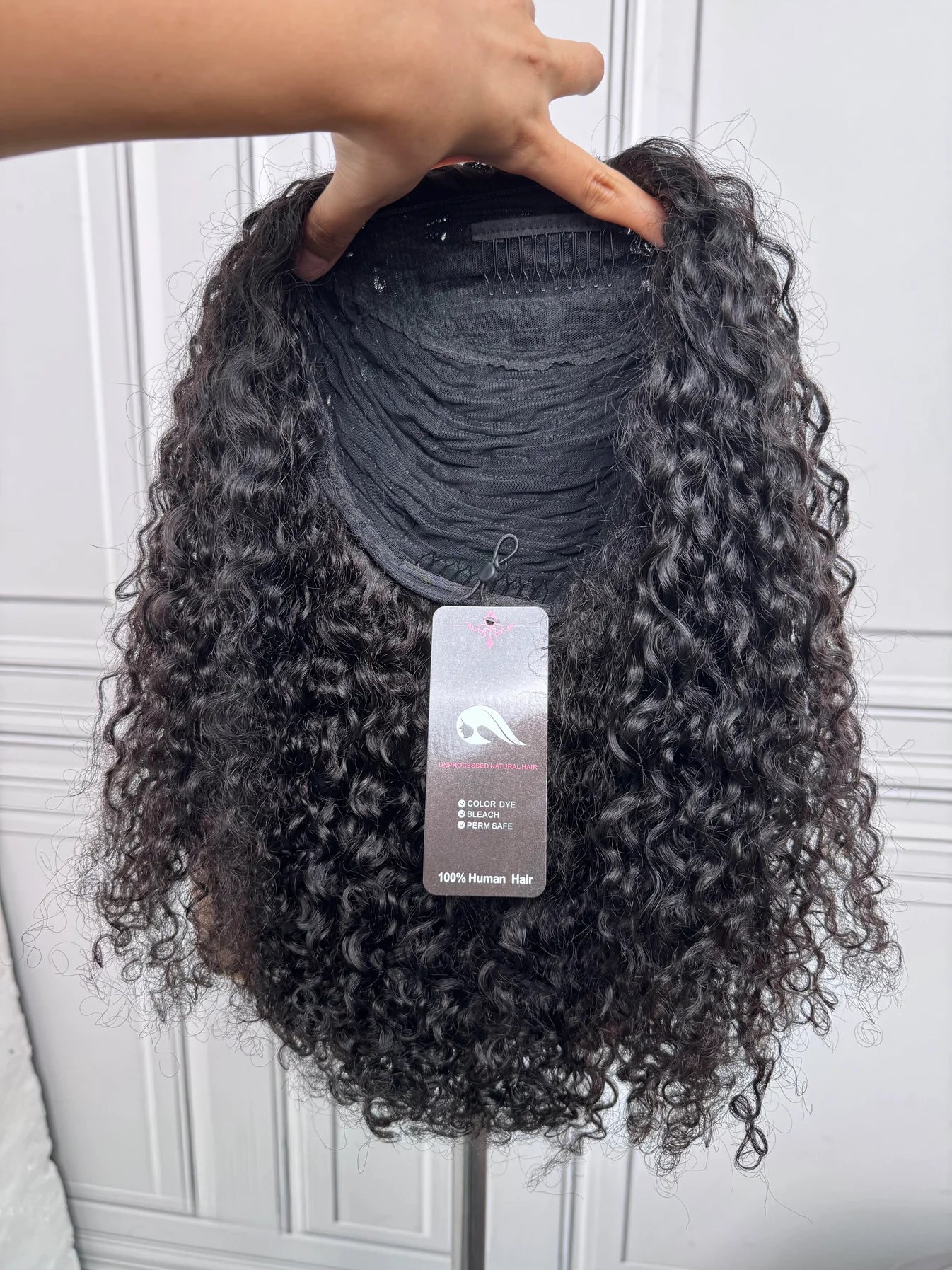 Wear and Go 180% Density Half Wig Messy Curly Human Hair