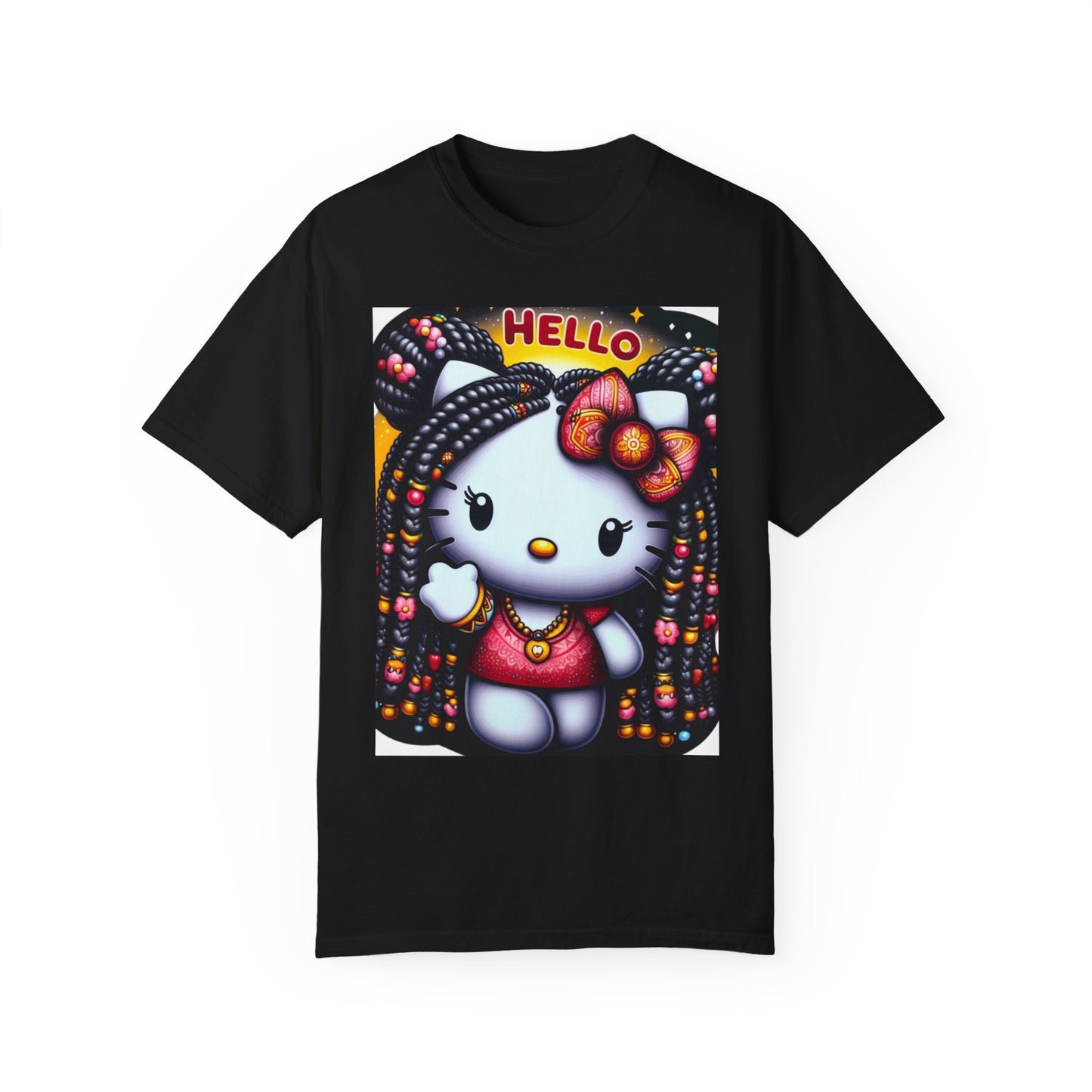 Hello Kitty with Braids Unisex Garment-Dyed T-shirt