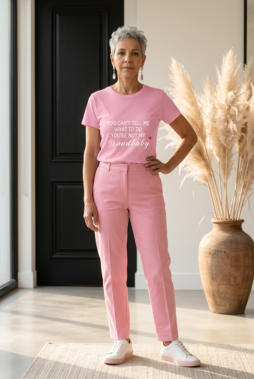 You Can't Tell Me What To Do You're Not My Grandbaby - With Heart Ladies T Shirt