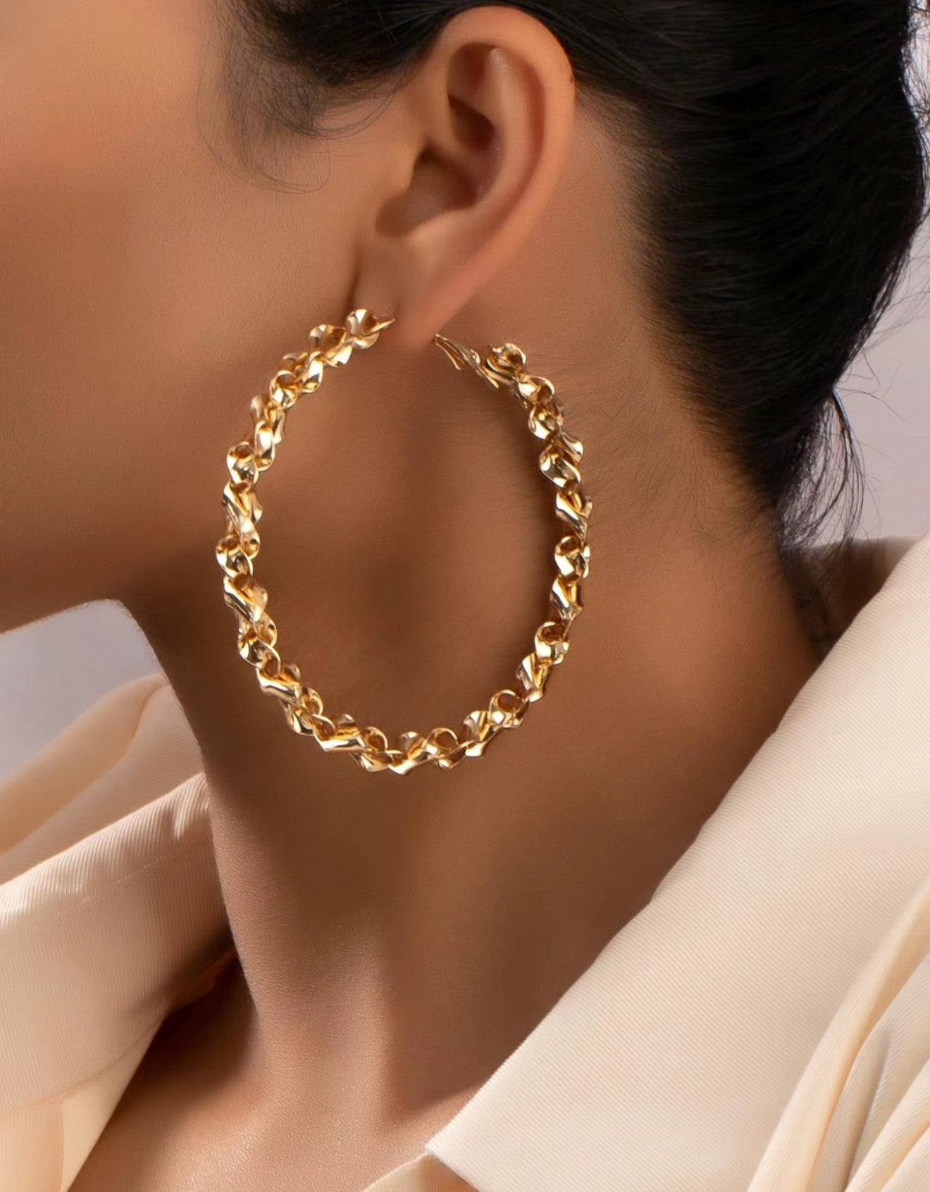 Chic Designer Large Hoop Earrings