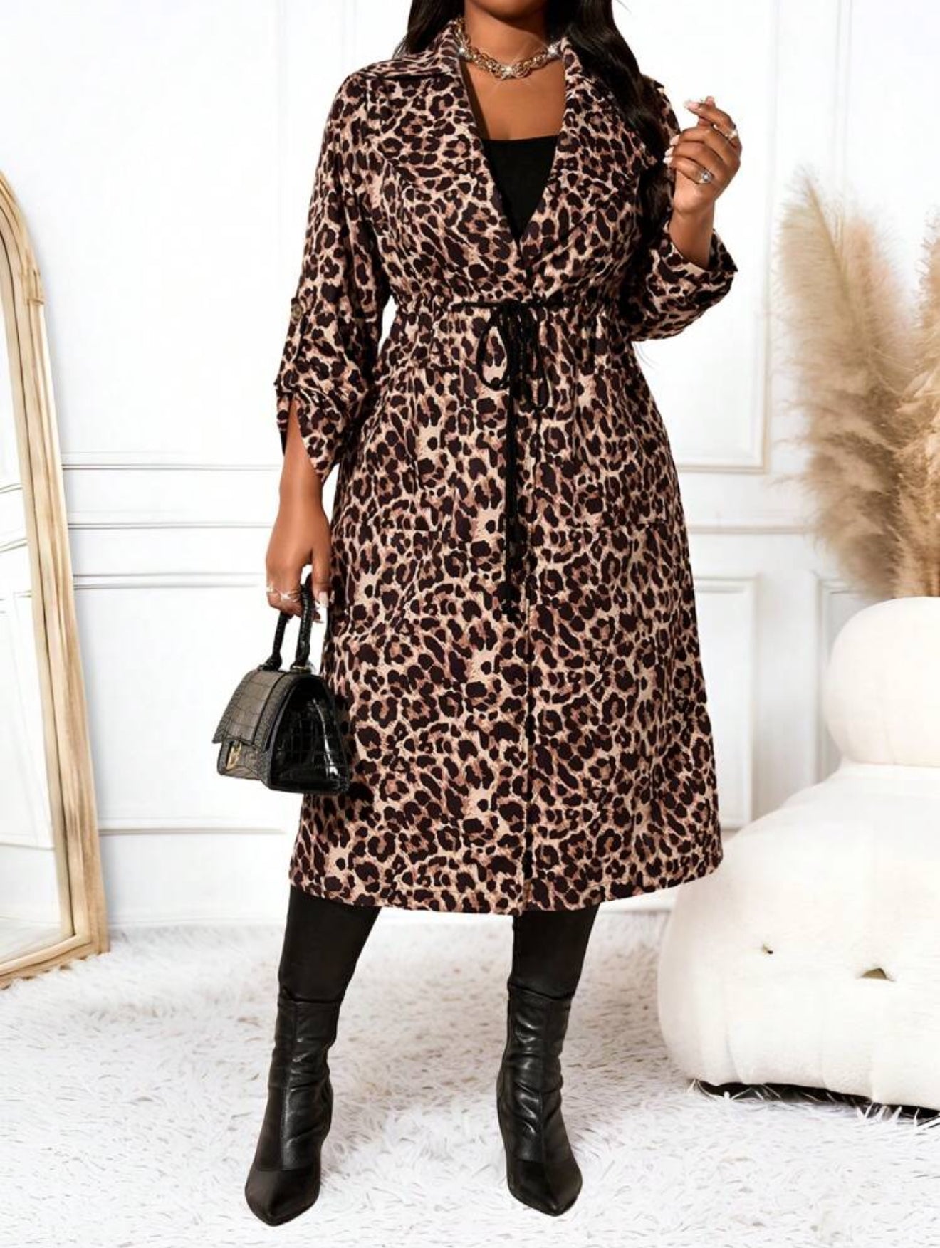 Animal Print Long Length Cardigan, Plus Size 12 - 20