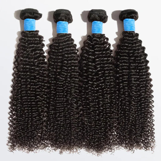 10-30 Inch Kinky Curly Virgin Brazilian Hair #1B Natural Black - Human Hair Bundles