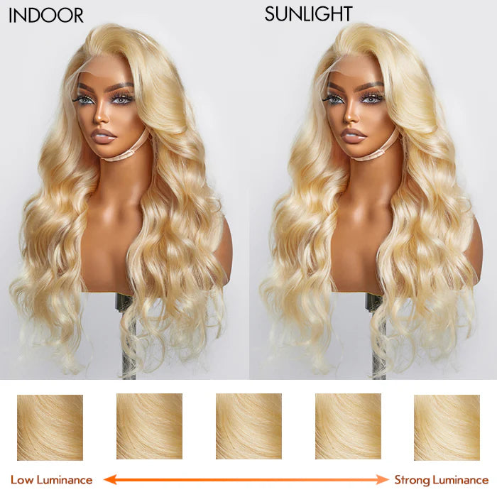 16-30 Inch Pre-Plucked 13"x4" #613 Body Wavy Lace Frontal Wigs 150% Density-100% Human Hair