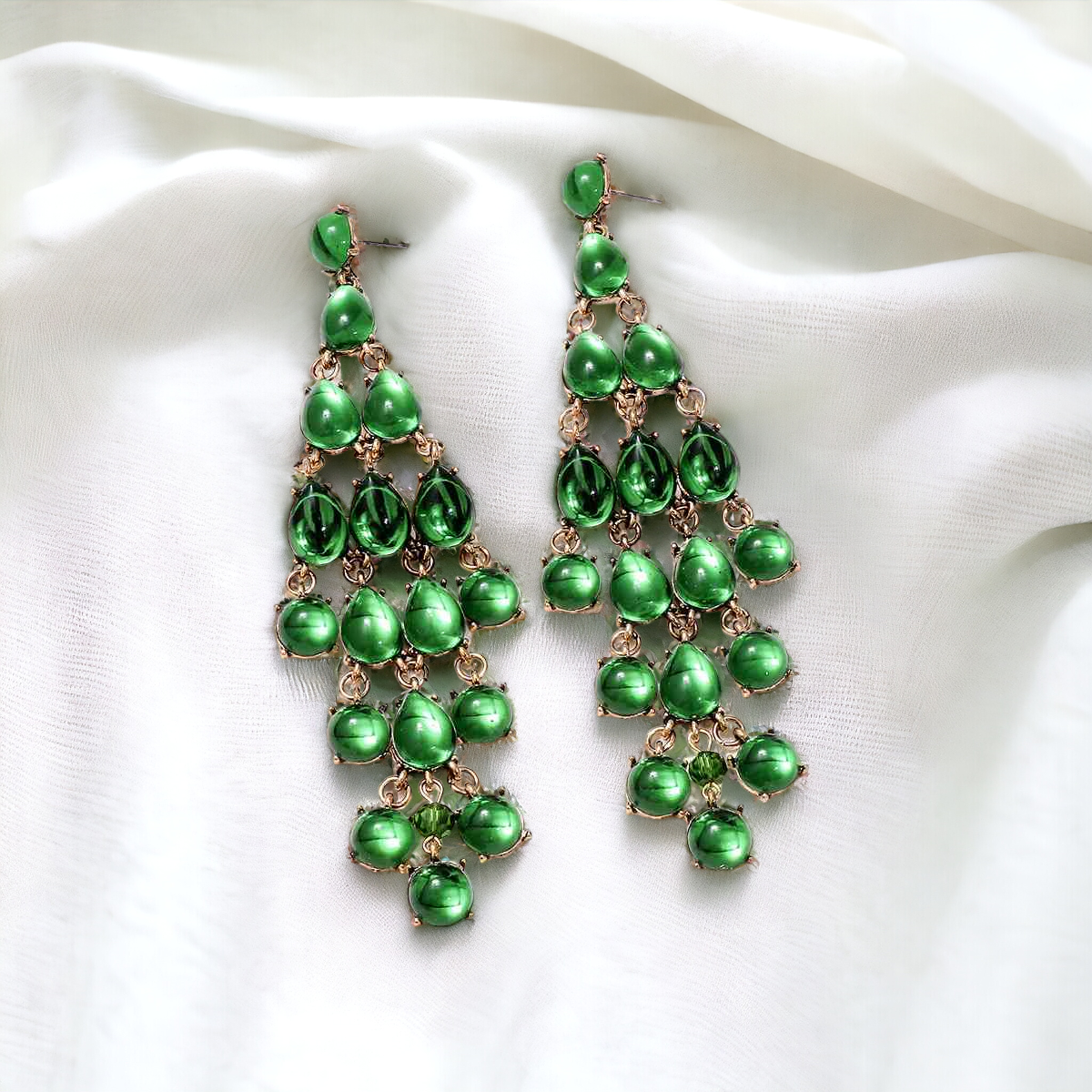 Alloy & Rhinestone Teardrop Earrings