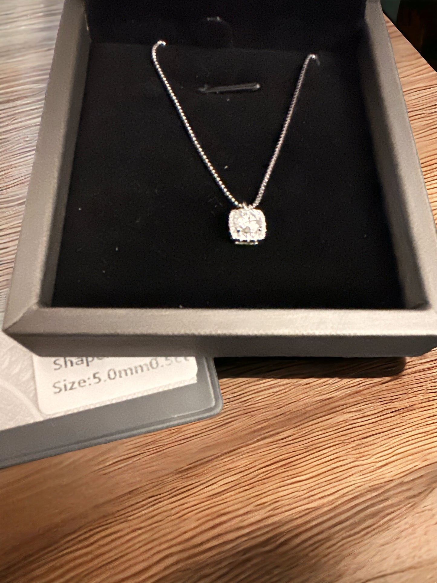 Moissanite Pendant Platinum-Plated Necklace