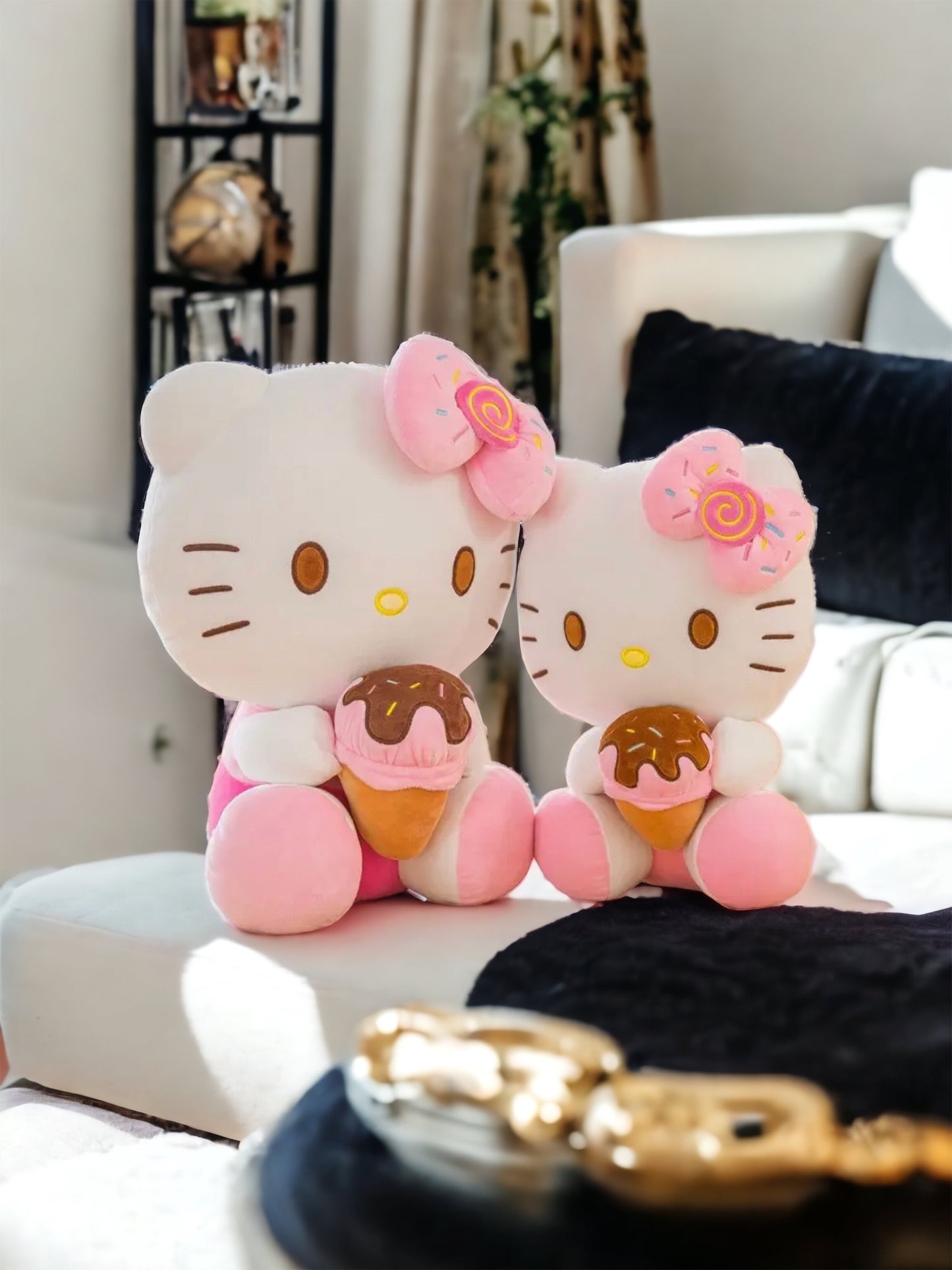 Adorable Kawaii Sanrio Hello Kitty Ice Cream Cone Plush Doll - Stuffed Toy