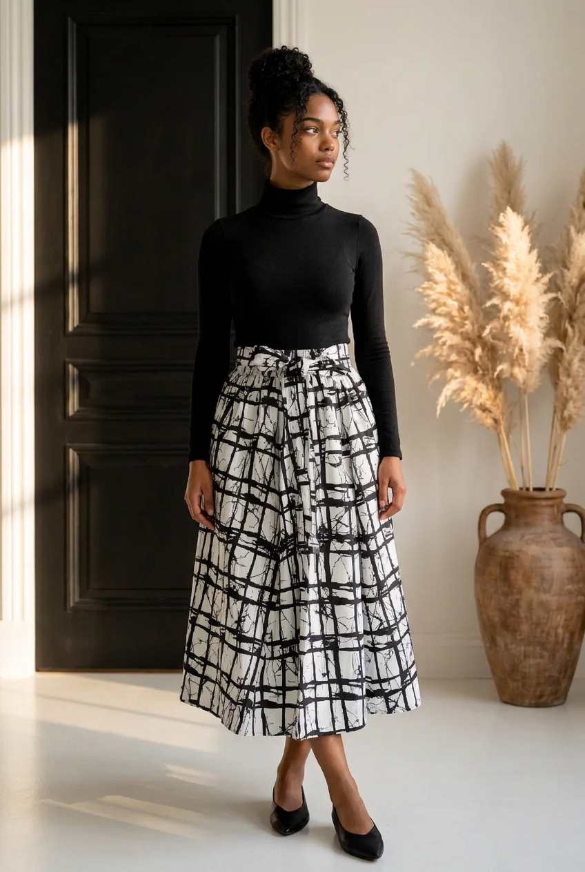 Ankara Midi Flare Skirt (1312 J)