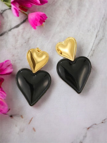 Stainless Steel Double Heart Earrings