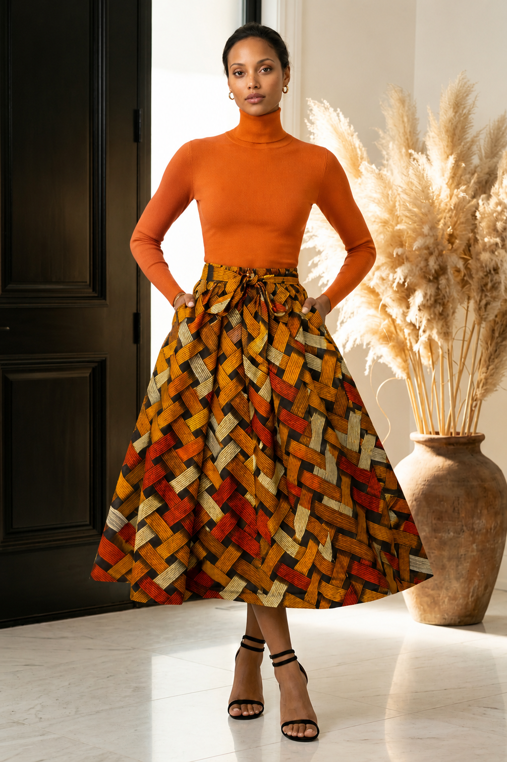 Ankara Midi Flare Skirt (1312 B)