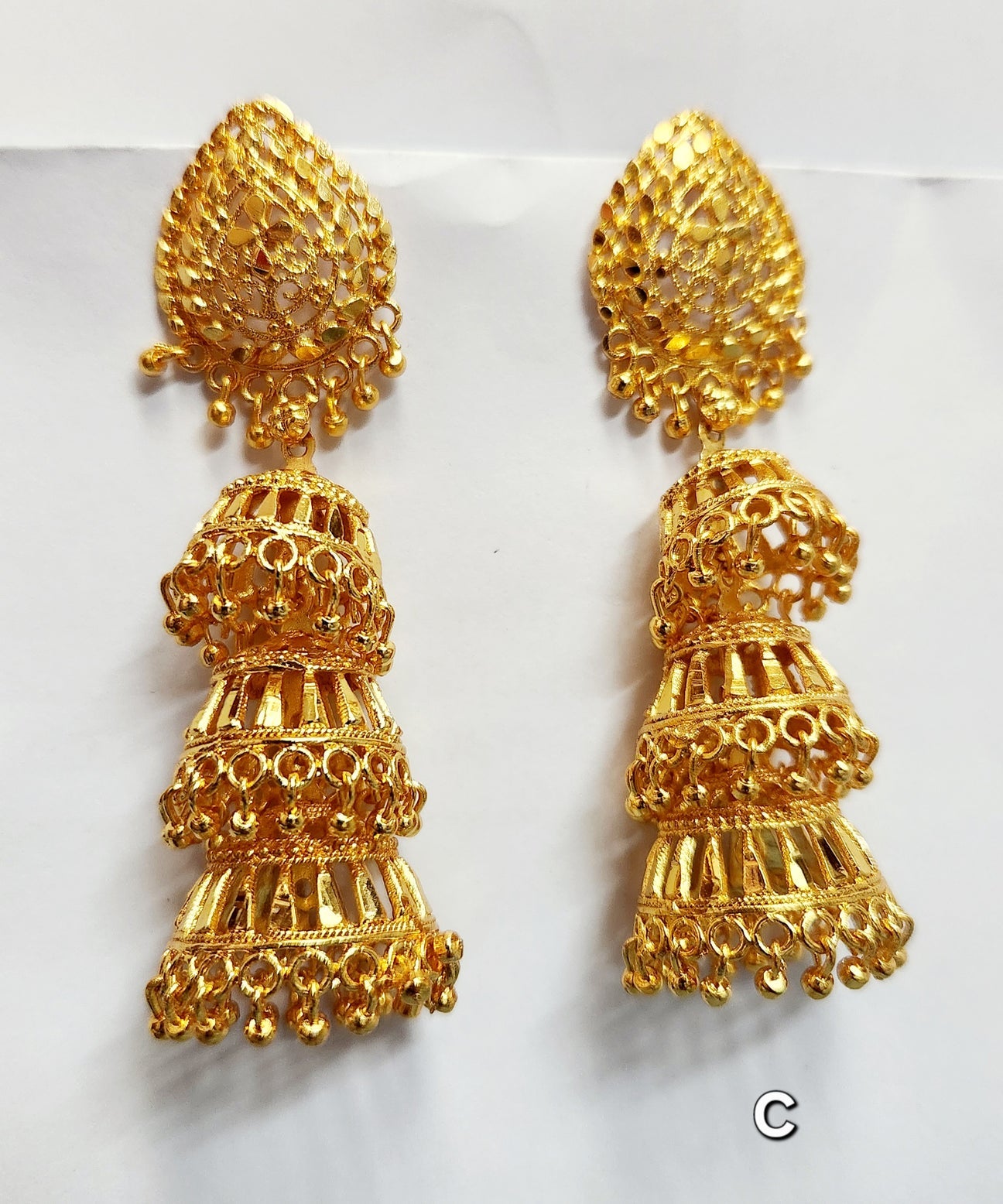 Gold Jumka Earrings C