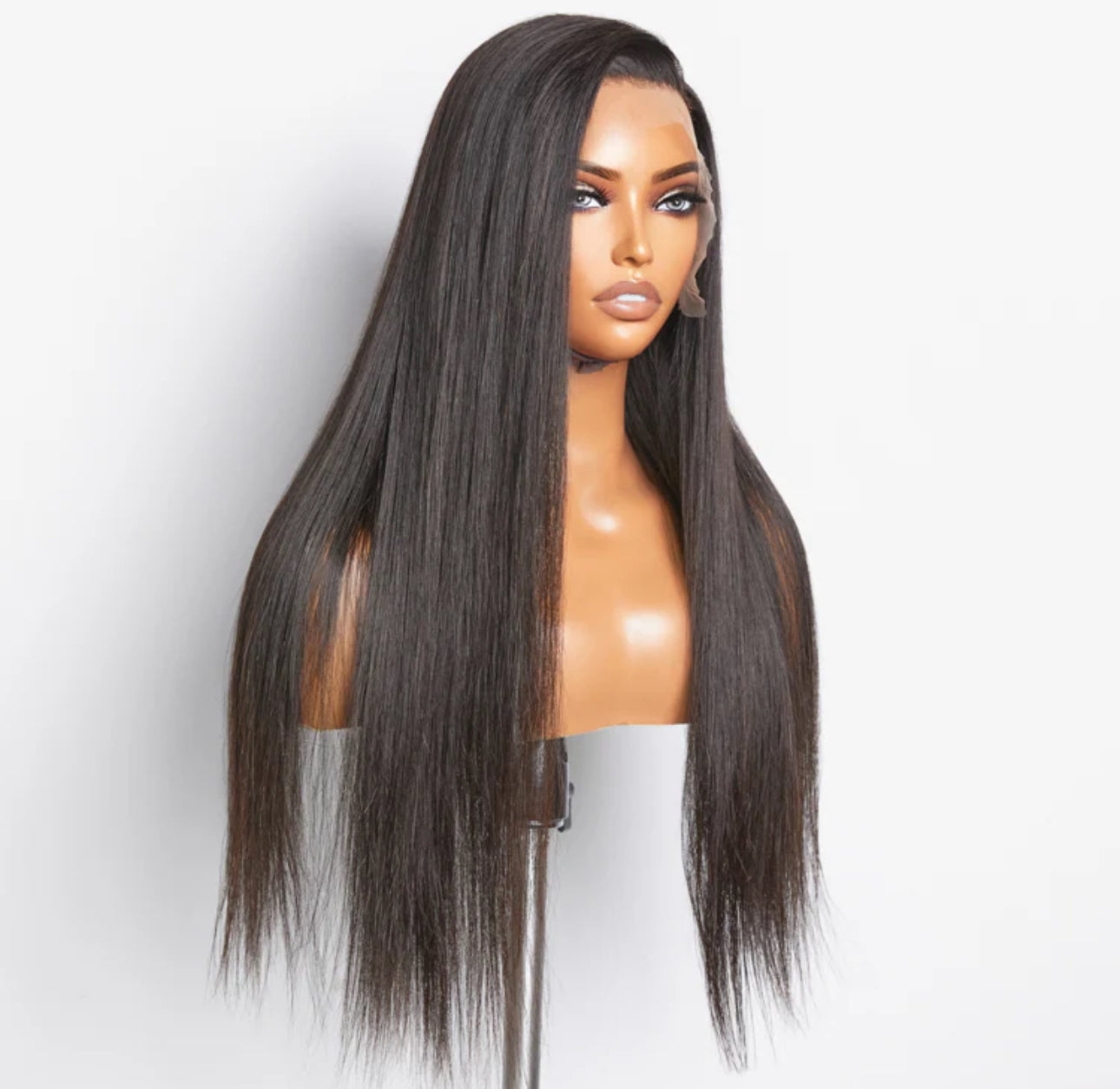 Glueless 3D Cap Pre-bleached Straight 13x4 Transparent Lace Front Wig 150% Density