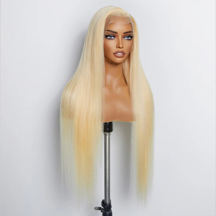 26-30 Inches Pre-Plucked 13"x4" #613 Straight Lace Frontal Wig 200% Density-100% Human Hair