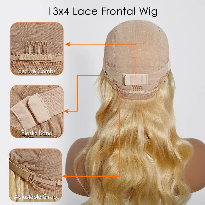 16-30 Inch Pre-Plucked 13"x4" #613 Body Wavy Lace Frontal Wigs 150% Density-100% Human Hair