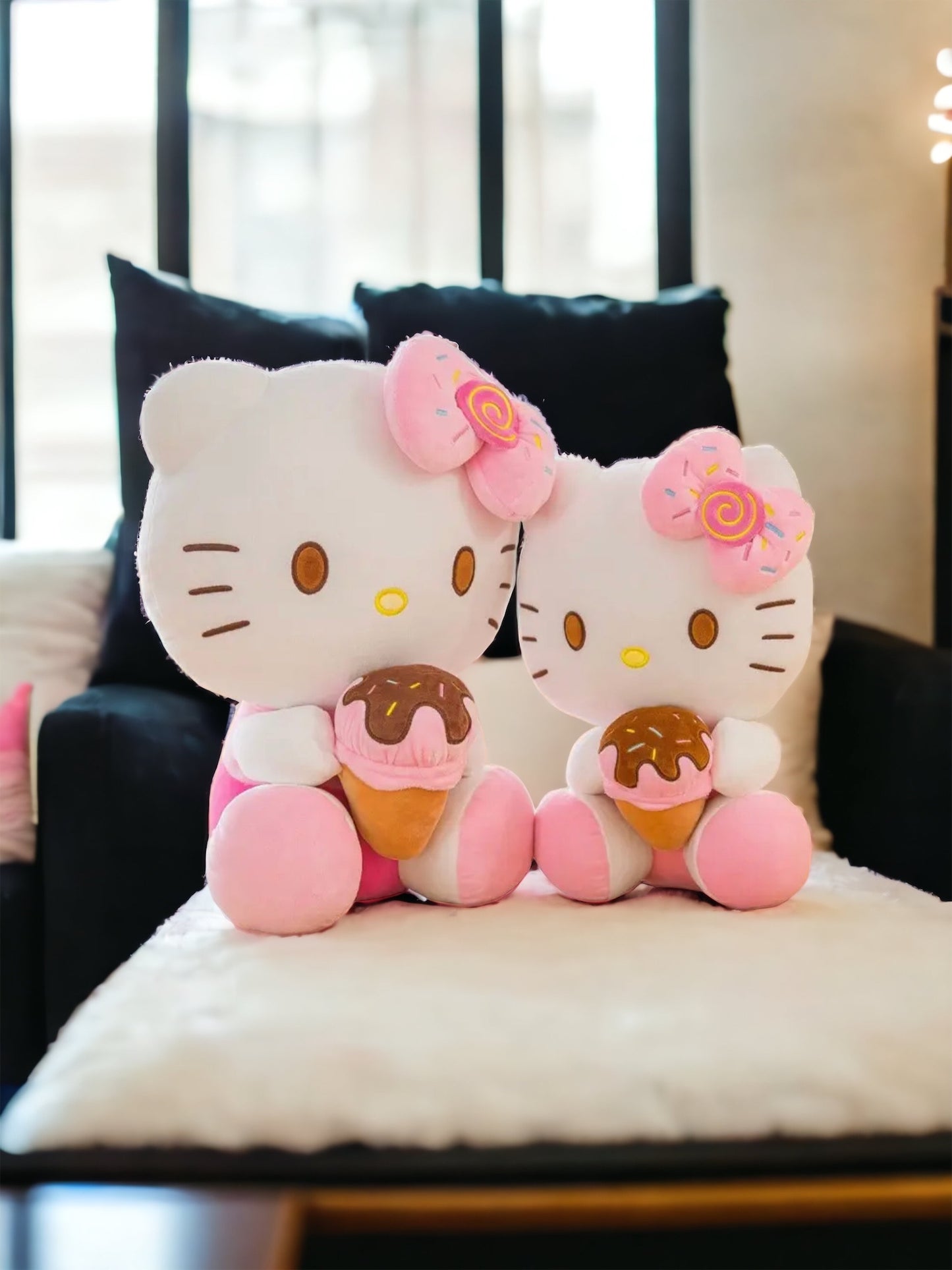 Adorable Kawaii Sanrio Hello Kitty Ice Cream Cone Plush Doll - Stuffed Toy