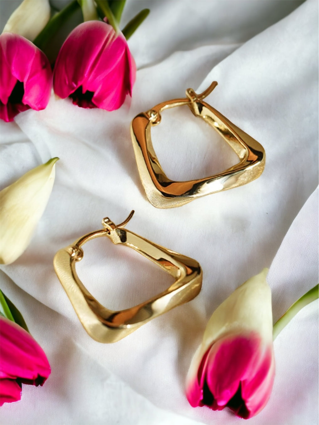 18K Gold Plated Irregular Geometric Earrings