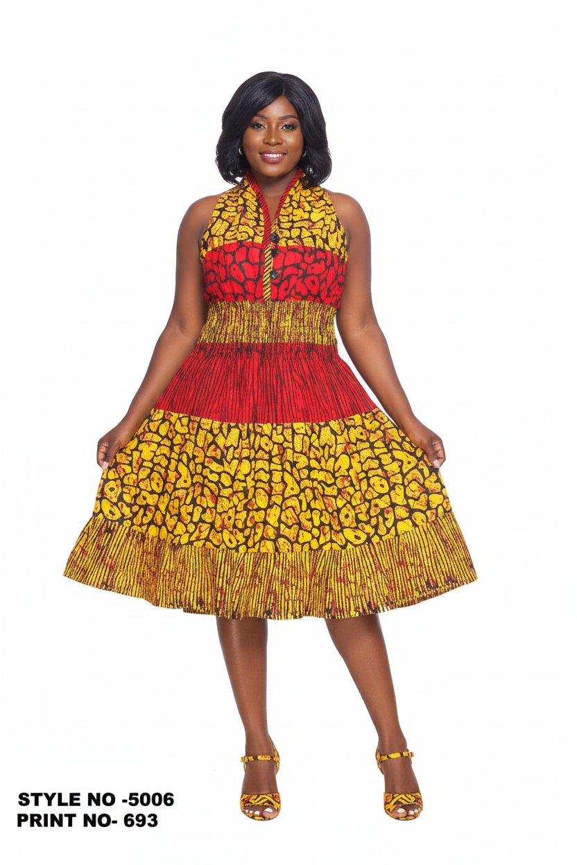 Woman's Mid-Length Smock Dress Print 693/5006