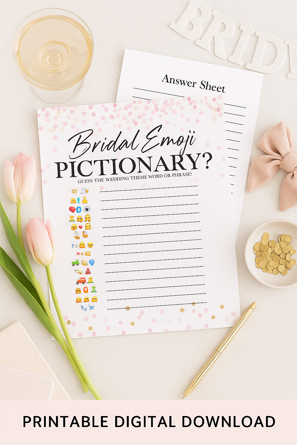 Bridal Shower Emoji Pictionary Game - Great for Bridal Showers!