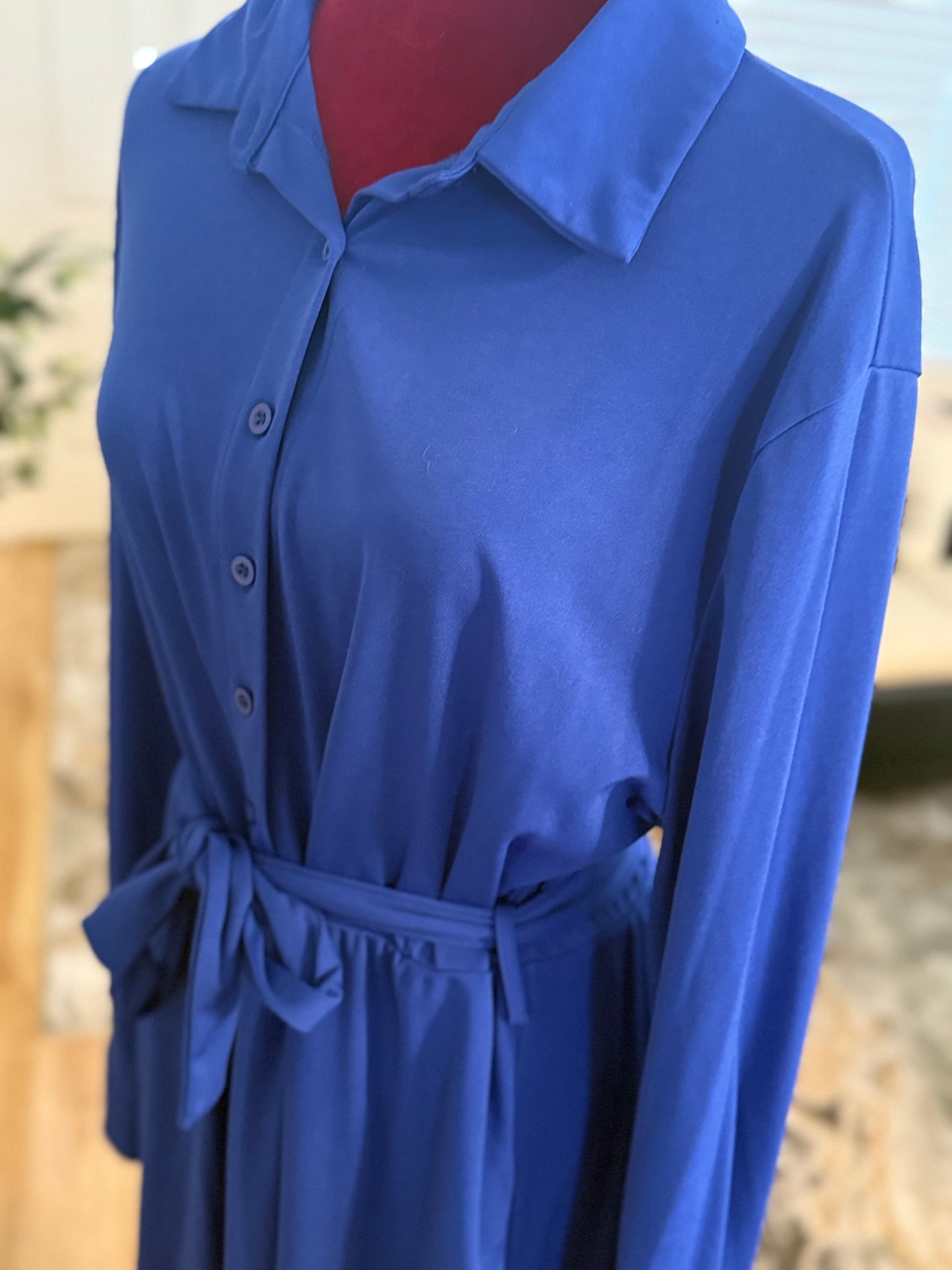 Plus Size Button Down Maxi Length Dress, 2XL