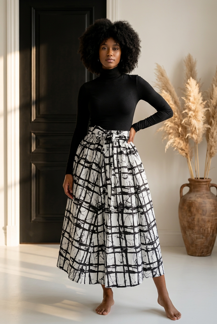 Ankara Midi Flare Skirt (1312 J)