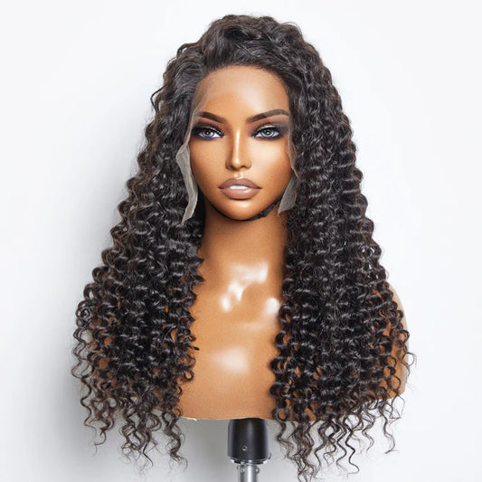 180% Density HD 13x6 Lace Frontal Wig Deep Curly Human Hair