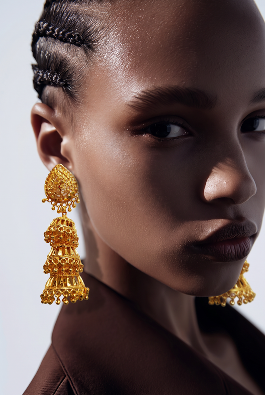 Gold Jumka Earrings (C)