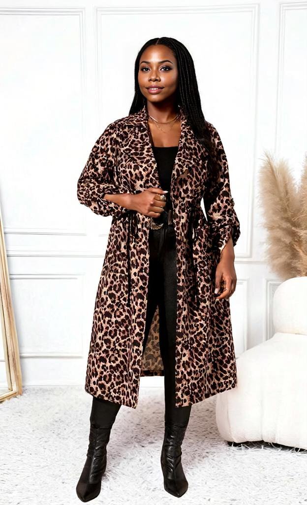 Animal Print Long Length Cardigan, Plus Size 12 - 20