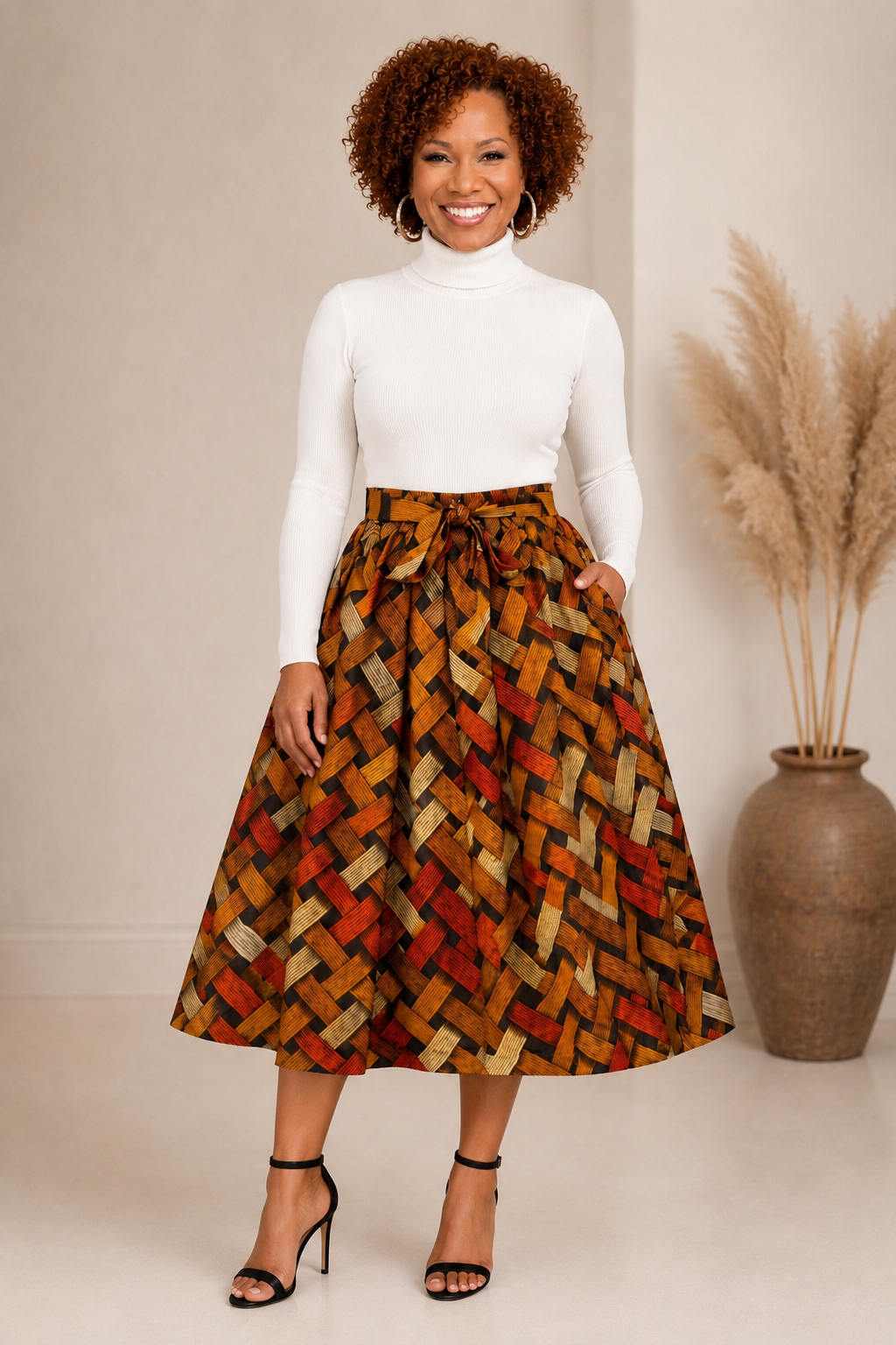 Ankara Midi Flare Skirt (1312 B)