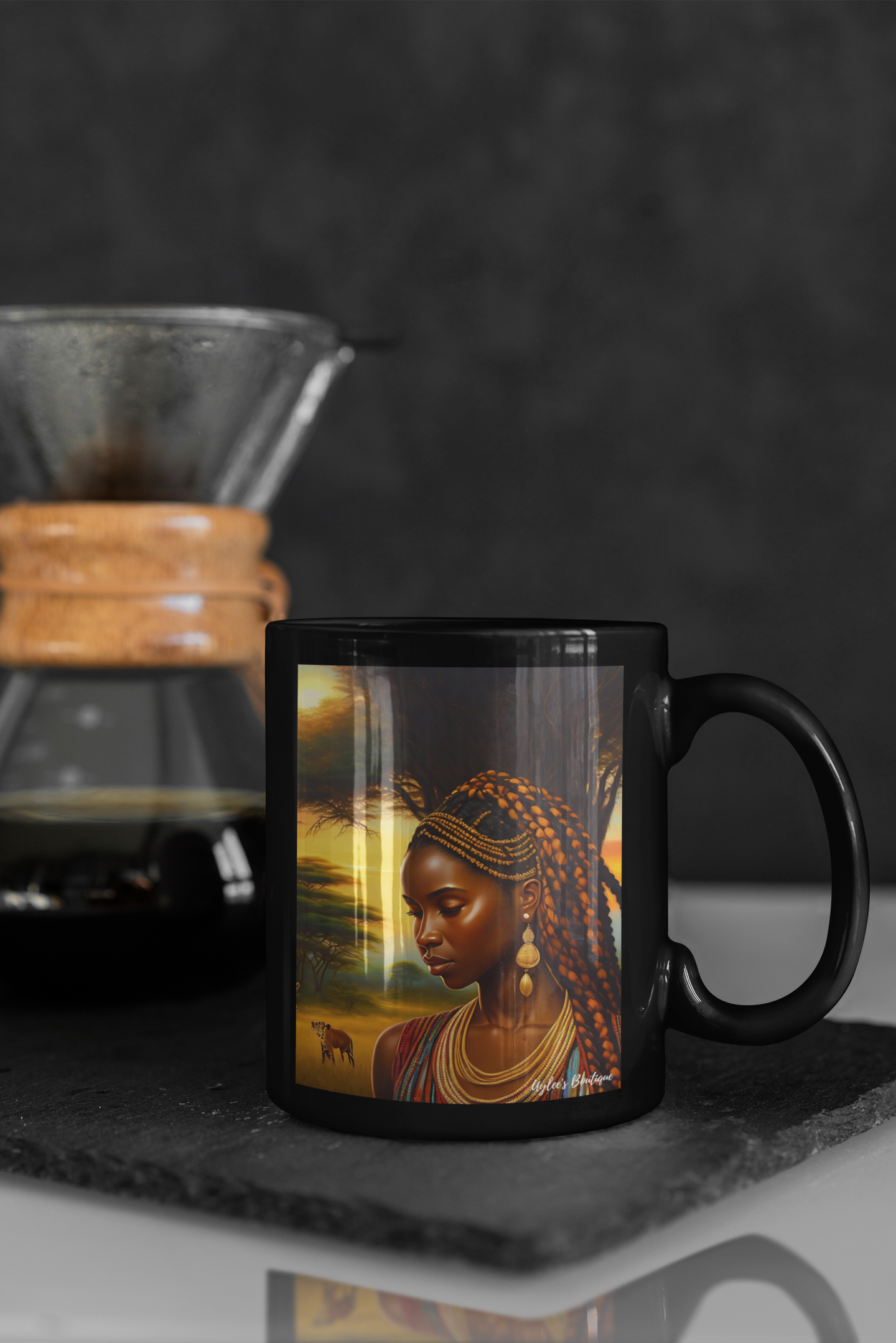 Beautiful Ceramic Custom Mug - African Woman in Jungle