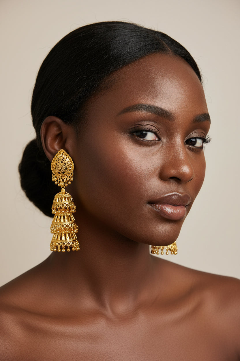 Gold Jumka Earrings C