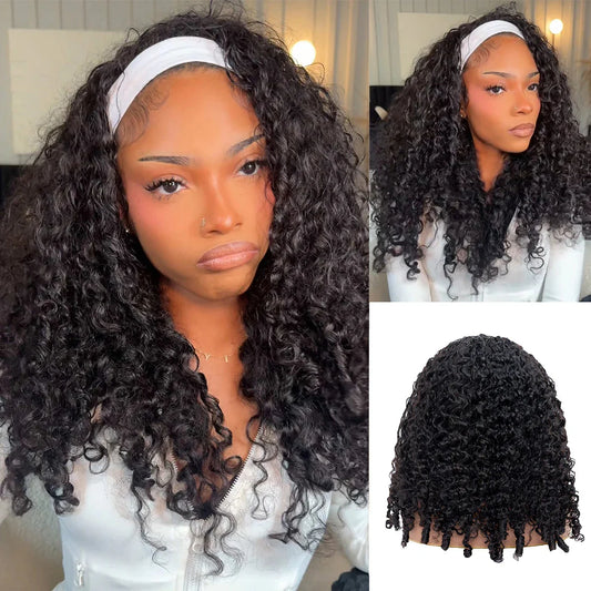 Wear and Go 180% Density Human Hair Half Wig Burmese Curly